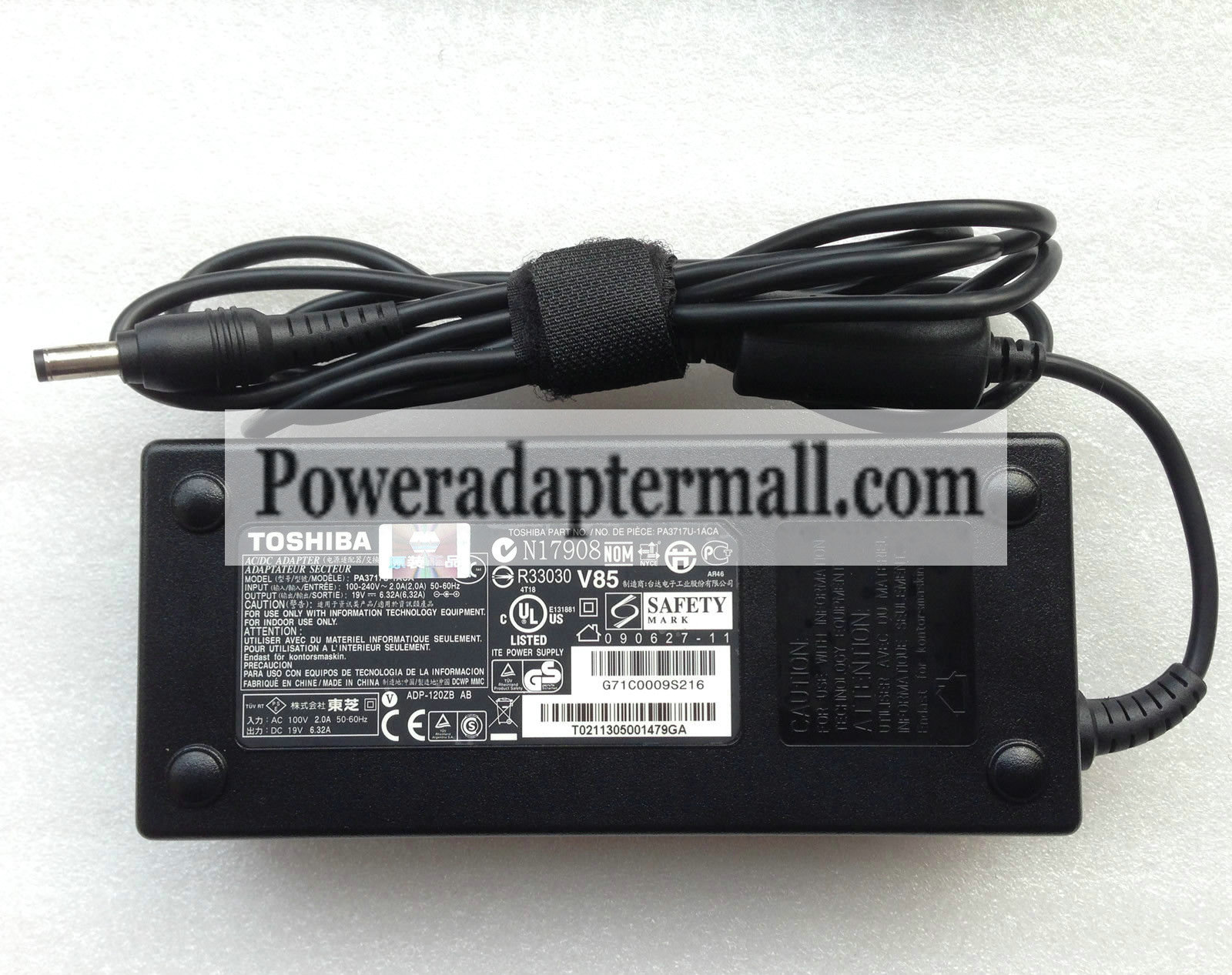 19V 6.32A 120W Toshiba PA3381U-1ACA PA3381E-1ACA AC Adapter - Click Image to Close